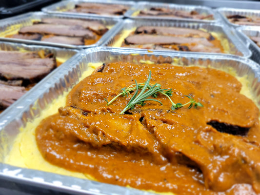 RED WINE BRASED BRISKET w Polenta - Homemade - Frozen Item