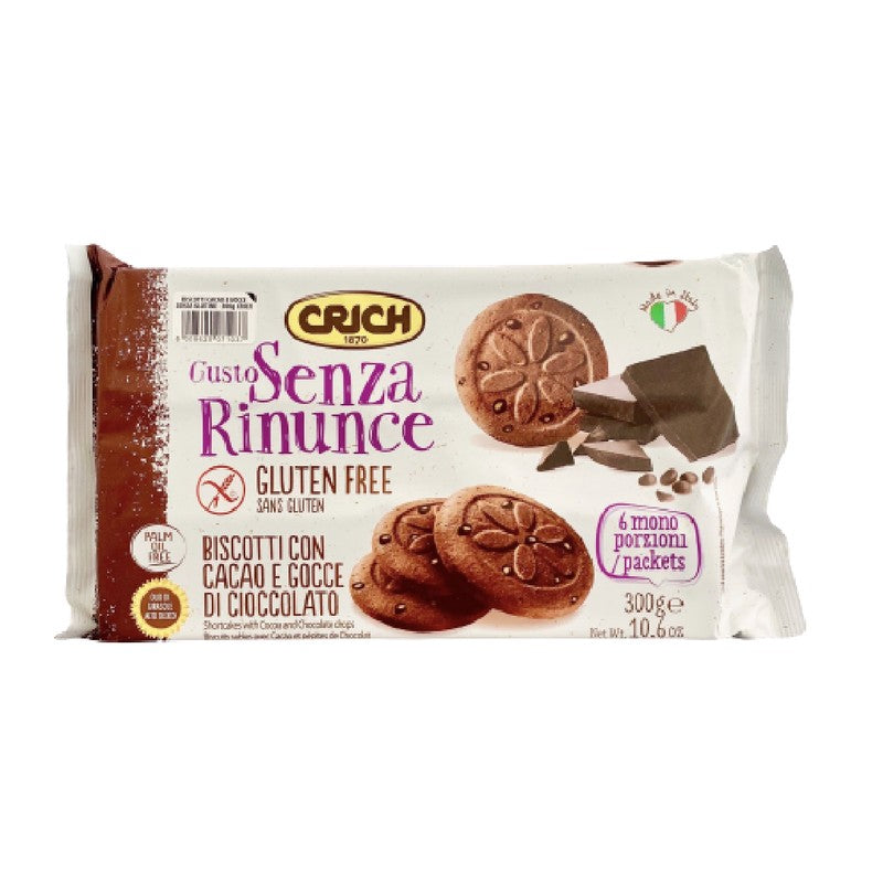 BISCOTTI GLUTEN FREE CACAO E GOCCE DI CIOCCOLATO Crich 200g