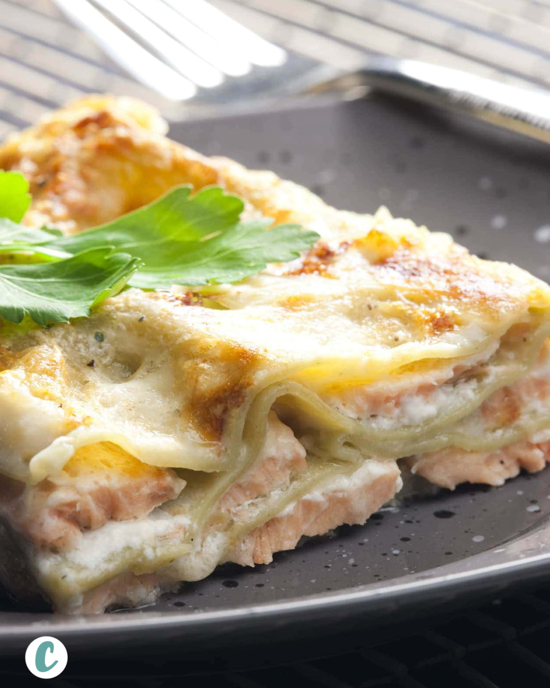 SMOKED SALMON & LEEKS Lasagna / Homemade - frozen item
