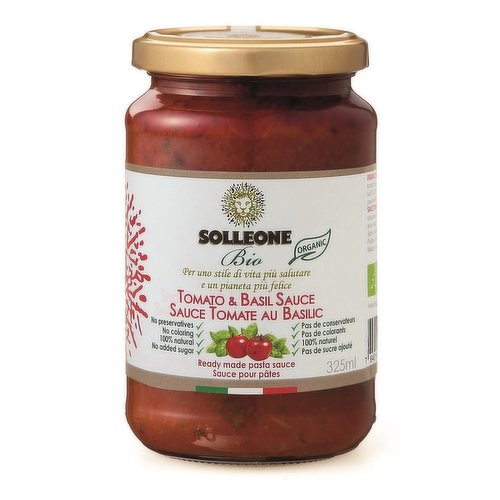 TOMATO AND BASIL SAUCE Solleone  325g