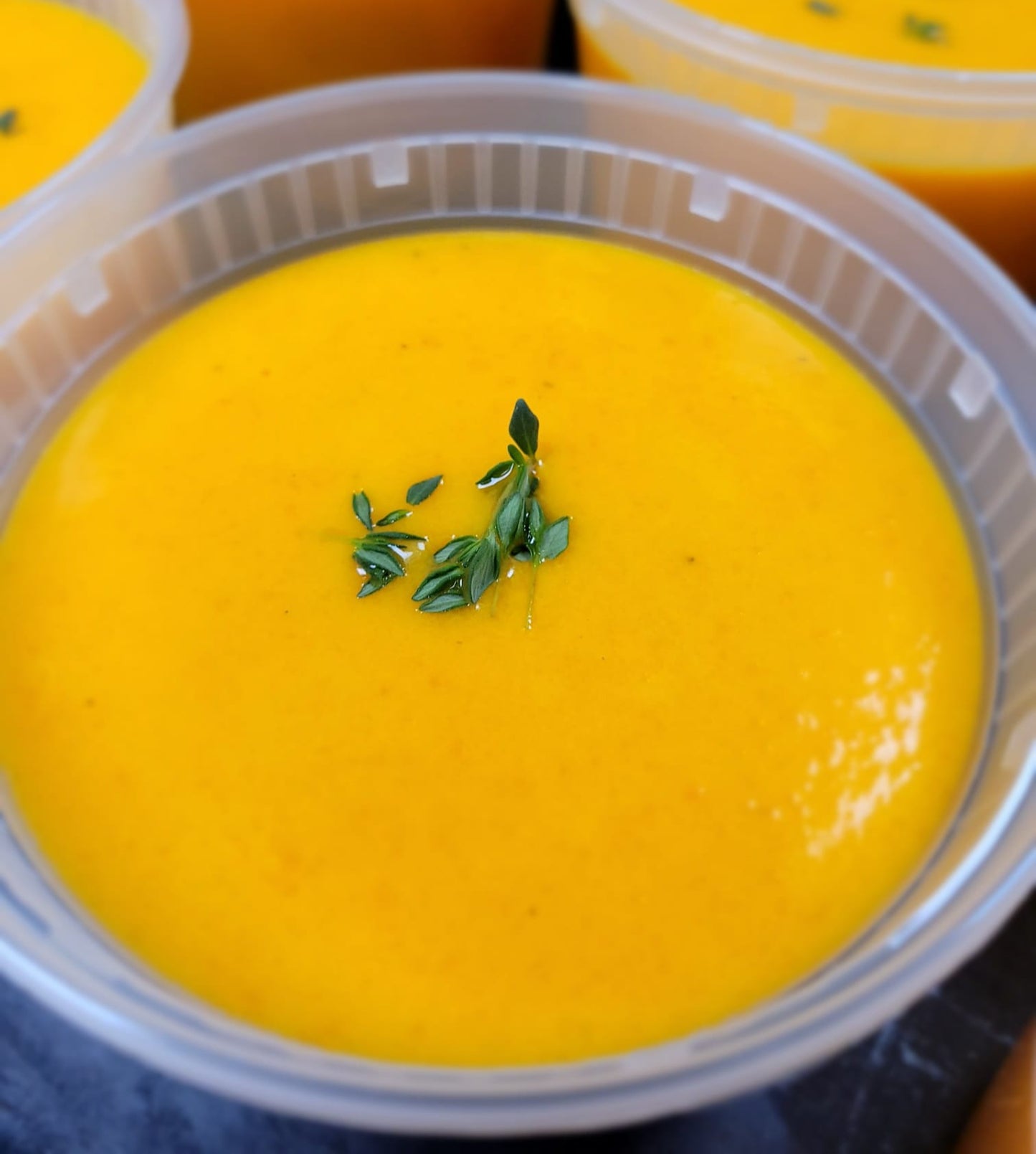 CARROT SAFFRON COCNUT Soup - Homemade - Frozen product