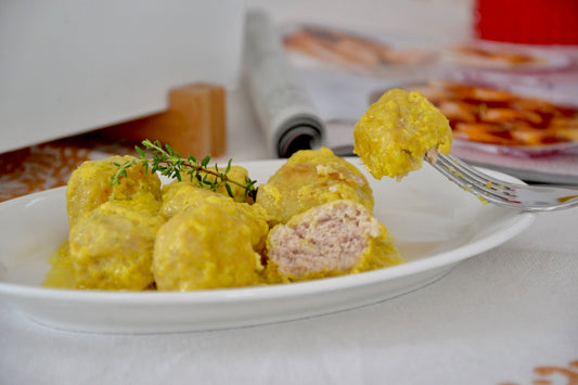 CHICKEN MEATBALLS w Lemon Saffron Sauce / Homemade - frozen item